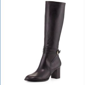 Halston Heritage Hannah Leather Knee Boot, Black